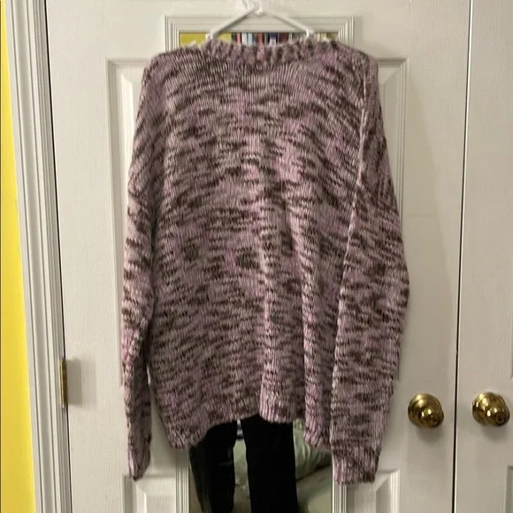 JohnPaulRichard Purple and Gray Cardigan with V-Neck and Long Sleeves - Picture 4 of 5